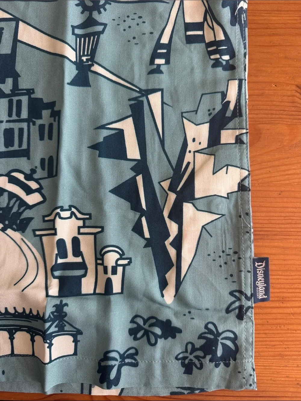 Disney Disneyland Vault 70th Anniversary Map Design Button Down Tee Shirt